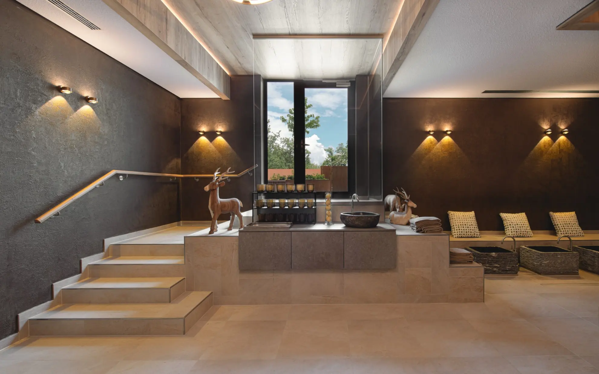 SOONWALD spa Sauna Bad mit Steinstufen