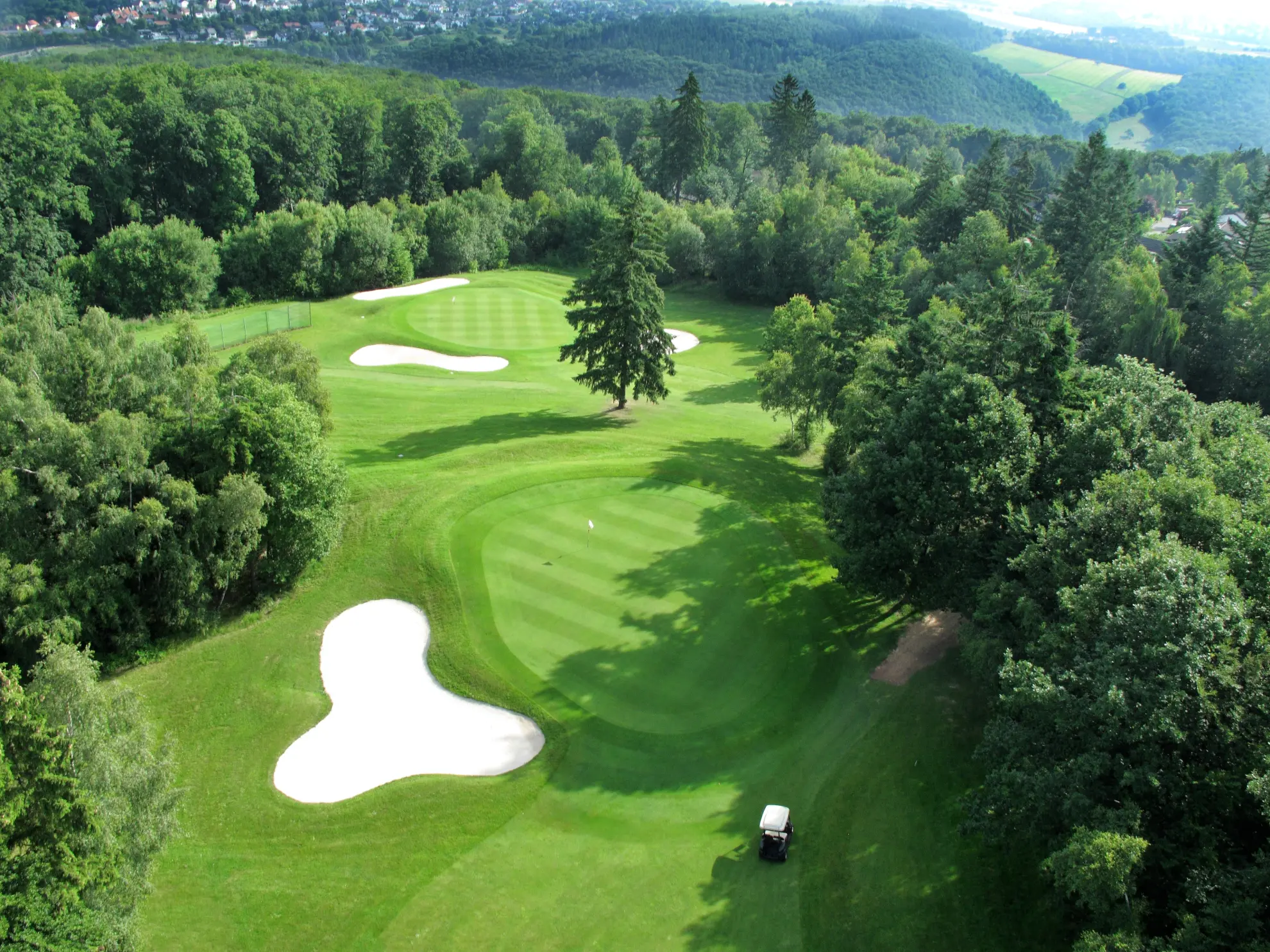 Golfplatz von oben Bahn 16 17