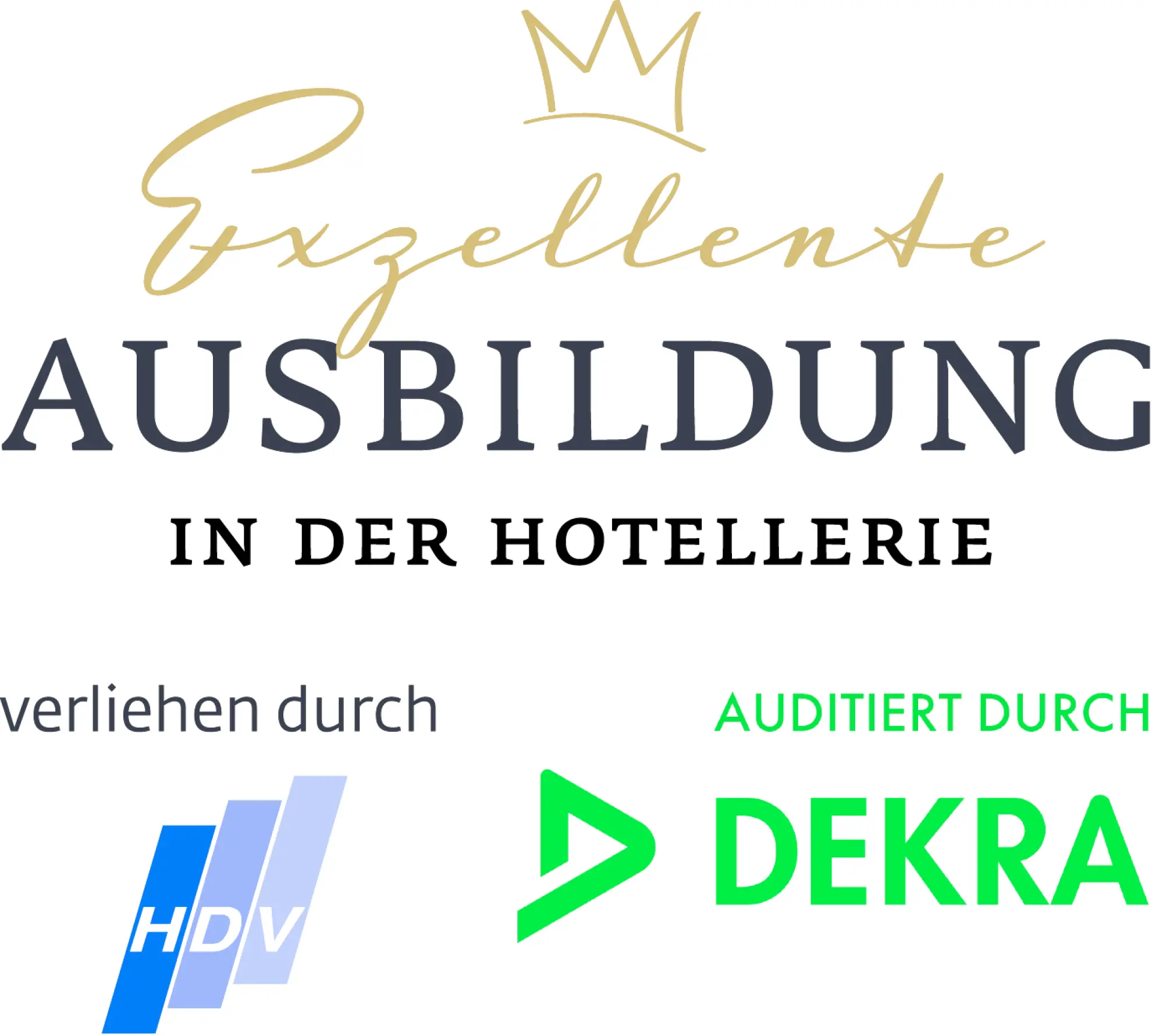 HDV Logo ExzellenteAusbildung Hotellerie LogosDekra HDV 4c Neu2