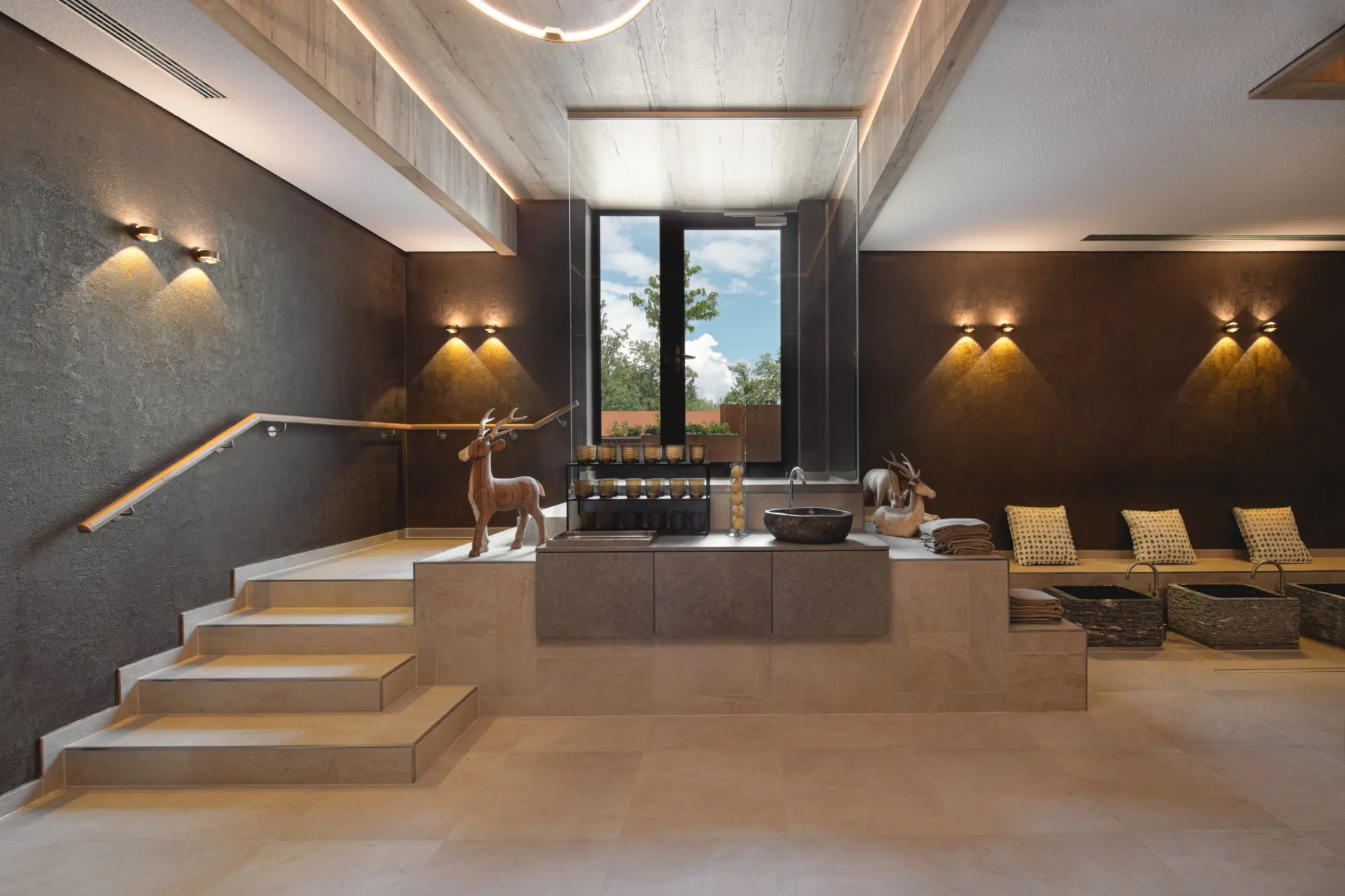 SOONWALD spa Sauna Bad mit Steinstufen